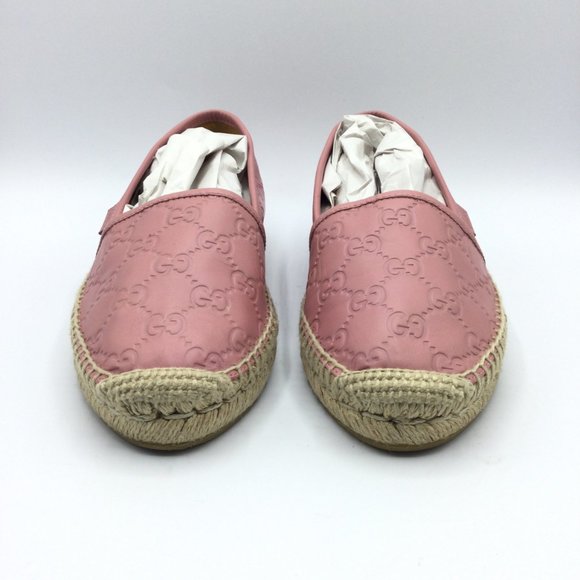 Gucci Guccissima Leather Espadrilles Rose Baby Pink Womens EU 37 US 7 454703 - Picture 3 of 14